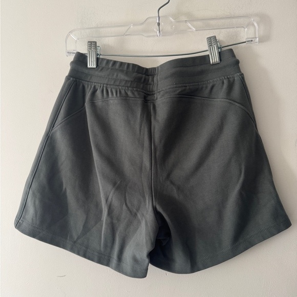 Alphalete Women's Essential Core Shorts Charcoal Gray Drawstring Pockets Stretch - Picture 5 of 7